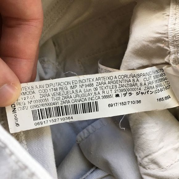 Zara Basic Straight Leg Jeans Pants Ivory Womens Size 4 - Picture 5 of 6